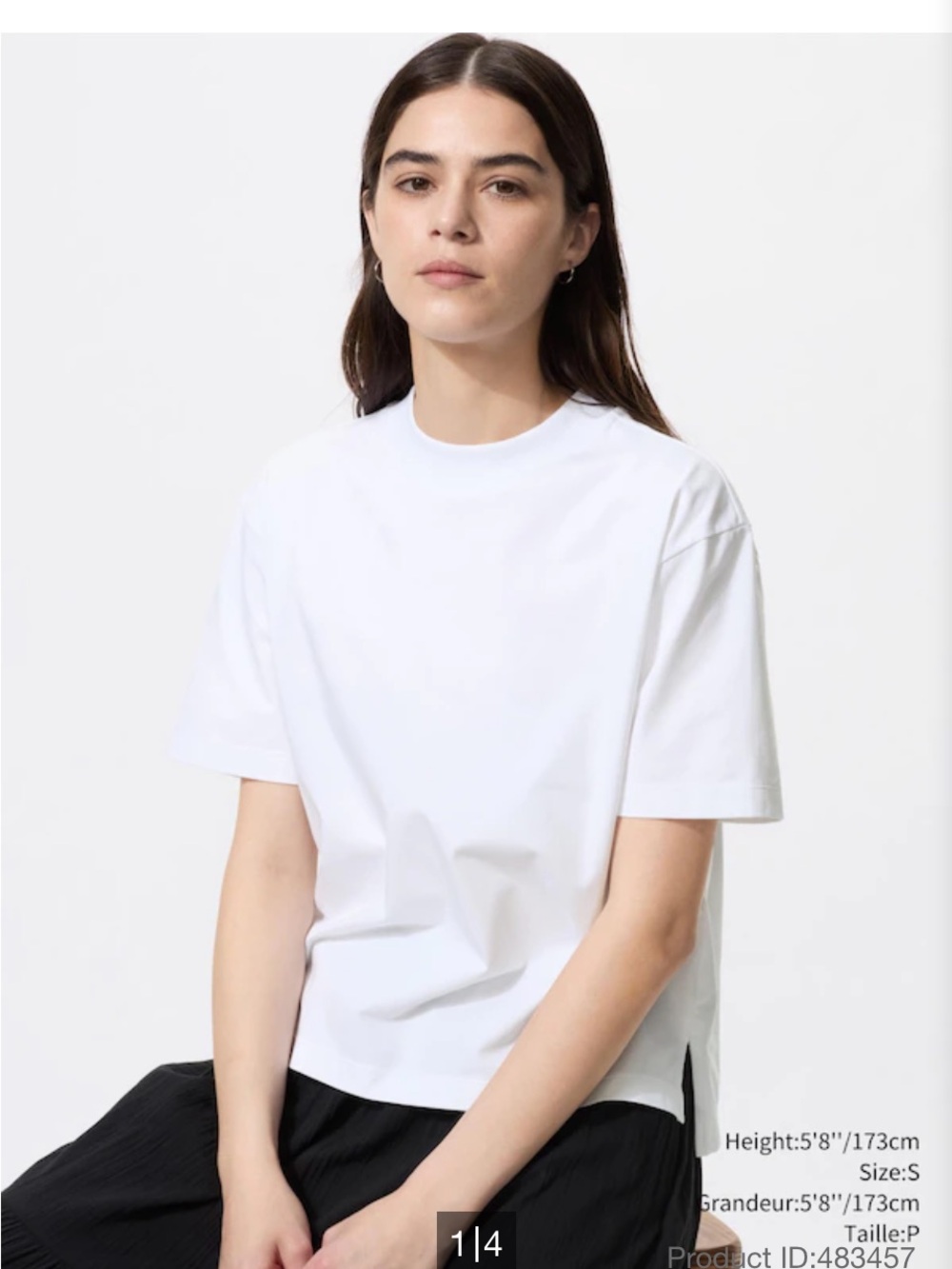 Uniqlo Boxy White Short-Sleeve Crewneck Tee